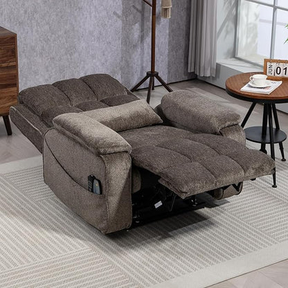 Power Lift Recliner Chairs for Elderly, Infinite Position Lay Flat Recliner with Heat & Massage Side Storage Cup Holder - USB Type C Charging - Dual Motor Lift Chair 400 lbs