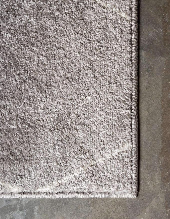 Unique Loom Trellis Frieze Collection Area Rug - Geometric (6' Square, Light Gray/ Ivory)