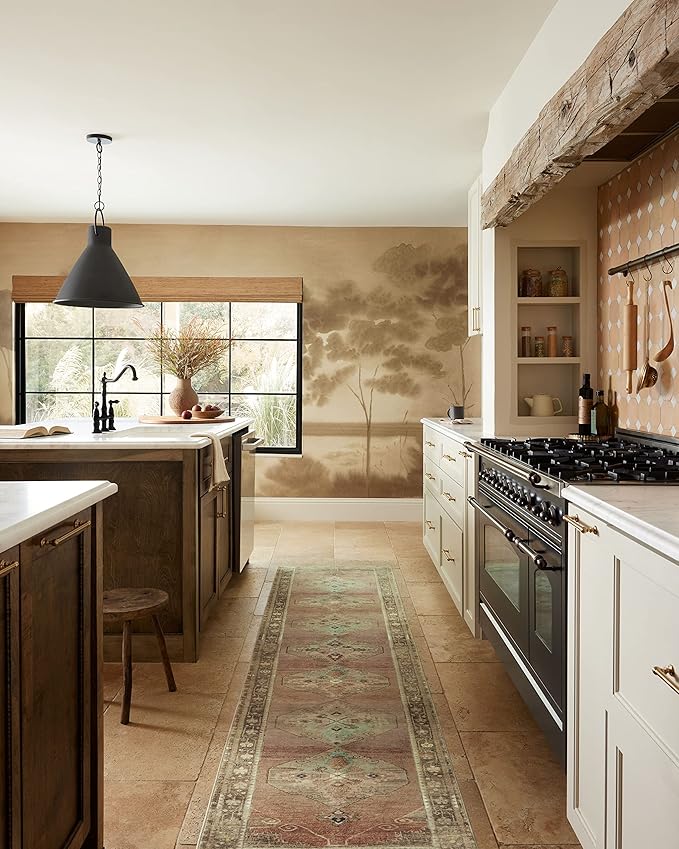 Loloi Magnolia Home by Joanna Gaines Sinclair Collection SIN-06 Clay/Tobacco 5'-0" x 7'-0", .25" Pile Height, Machine Washable, Area Rug
