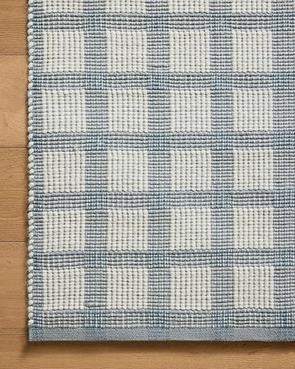 Loloi Magnolia Home by Joanna Gaines Ryder Collection RYD-02 Blue/Ivory 2'-6" x 7'-6" Runner Rug