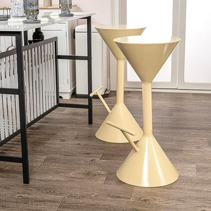 JONATHAN Y BSL1003B Chronos 29.75" Modern Industrial Iron Hourglass Backless Bar Stool with Foot Rest for Home, Kitchen, Dining Room, Workspaces, Cafes and Resturants, Almond