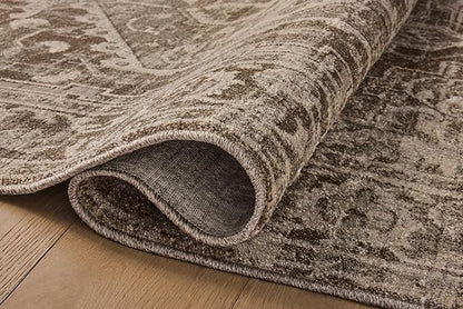 Loloi Magnolia Home by Joanna Gaines Mona Collection MOA-01 Cocoa/Stone 2'-6" x 8'-0" Runner Rug
