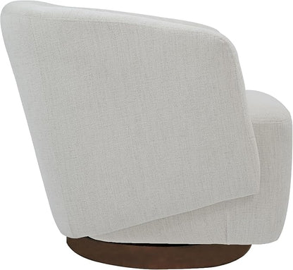 MINCETA Accent Chair,Modern Swivel Chairs for Living Room and Bedroom Reading with Wood Base,Set of 2,Performance Fabric in Ivory