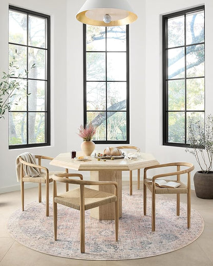 Loloi Skye Collection SKY-01 Blush/Grey 8'-0" x 8'-0" Round Area Rug
