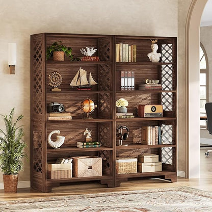 Tribesigns 71" Tall Bookshelf, 6-Tier Large Mid-Century Bookcase, Freestanding Library Open Bookshelves with 5 Storage Shelves, Wooden Display Shelving Unit for Living Room, Home Office(1PC)