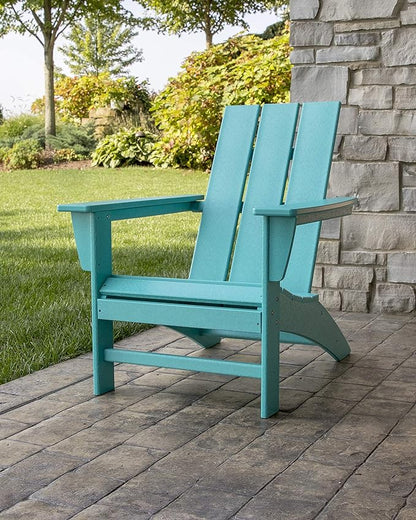 POLYWOOD AD420SR Modern Adirondack Chair, Sunset Red, Durable High Density Polyethylene Construction, Easy Assembly, Waterproof, Comfortable Contoured Seat