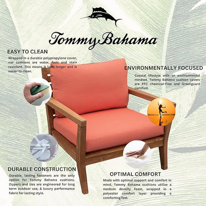 Tommy Bahama Deep Seating Lounge Cushion, 24" X 26" X 4", Bamboo Bay Mango