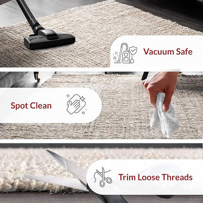 nuLOOM Ashli Solid Farmhouse Jute Runner Rug, 2' 6" x 6', Off-white