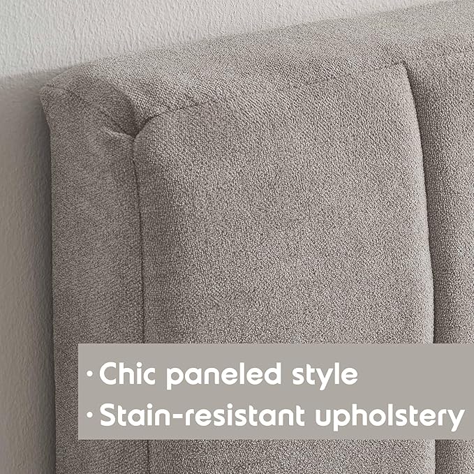 Upholstered Full Headboard - Easy Assemble Channel Stitched Headboard Full Size - Wall Mounted Headboards with 3D Soundproof Wall Panels Peel & Stick Floating Headboards, Silver
