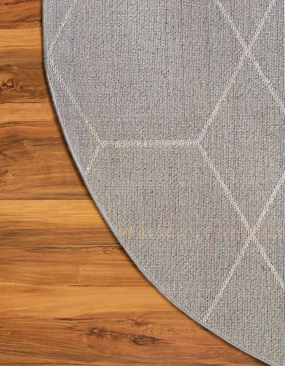 Unique Loom Trellis Frieze Collection Area Rug - Geometric (3' x 5' Oval, Light Gray/ Ivory)