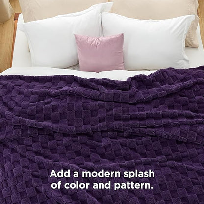 Bedsure GentleSoft King Size Blanket for Bed - Super Soft Cozy Blankets for Women Men Girls, Large Fuzzy Fleece Throw for Bedroom Decor, Purple,108x90 Inches