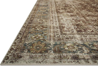 Loloi Magnolia Home by Joanna Gaines Sinclair Collection SIN-01 Rust/Lagoon 2'-3" x 7'-6", .25" Pile Height, Machine Washable, Runner Rug
