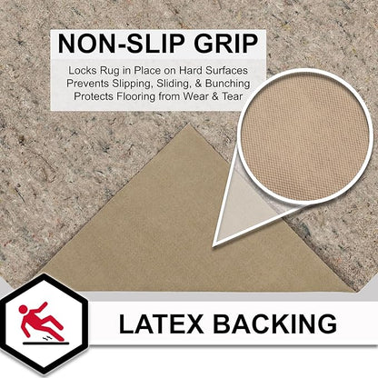 Mohawk Home 7' x 10' Non Slip Rug Pad Gripper 1/4 Thick Dual Surface Felt + Rubber Gripper - Safe for All Floors