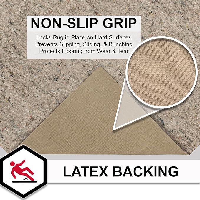Mohawk Home 2' 6" x 4' Non Slip Rug Pad Gripper 3/8 Thick Dual Surface Felt + Rubber Gripper - Safe for All Floors