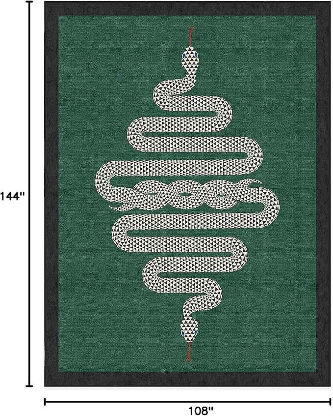 RUGGABLE x Jonathan Adler Washable Modern Area Rug – Venom Emerald 9x12, Stain-Resistant, Non-Slip – Large Machine Washable Rugs for Living Room, Bedroom, Hallway, Entryway & Office–with Standard Pad