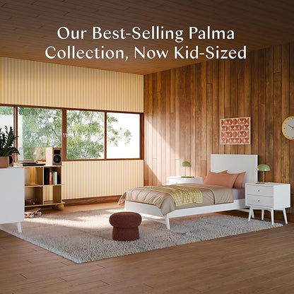 Babyletto Palma Twin Bed for Kids - Sturdy Wood Twin Bed Frames with Headboard - Modern Design & Low Height for Safety - Perfect for Kids Bedrooms/Guest Rooms/Small Home
