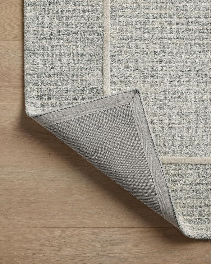 Loloi Chris Loves Julia Briggs Collection, Mist & Ivory, 3'-6" x 5'-6" Accent Rug – Minimal Gritted Design Area Rugs for Living Room Bedroom Entryway & Hallway No Shed High Traffic Home Decor Rug