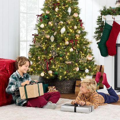 Best Choice Products 9ft Pre-Lit Scotch Pine Christmas Tree, Premium Pre-Decorated Artificial Holiday Decor w/ 2,020 Branch Tips, 2-in-1 White and Multicolor LED Lights, Cordless Setup