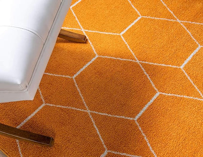 Unique Loom Trellis Frieze Collection Area Rug - Geometric (8' x 11', Orange/ Ivory)