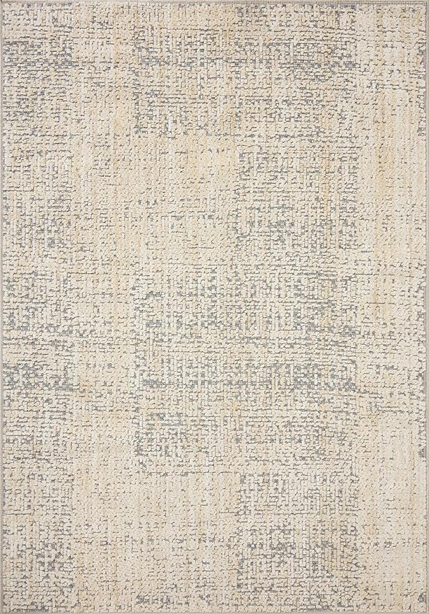 Loloi Amber Lewis Bexley Collection BEX-03 Natural/Slate 5'-0" x 7'-6" Area Rug Neutral, Textured, Living, Bedroom, Dining, Carpet