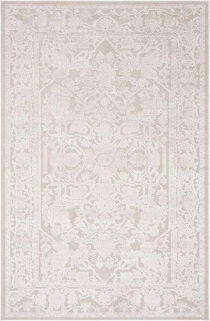 SAFAVIEH Area Rug 8x10 - Reflection Collection - Large - Cream & Ivory, Non-Shedding & Easy Cleaning, Ideal for Living Room, Bedroom, Dining Space (RFT665D)