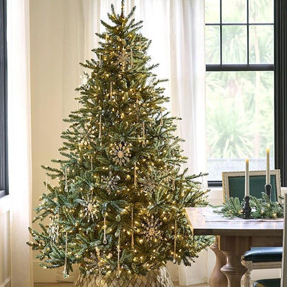 Balsam Hill 7.5ft Pre-Lit Classic Blue Spruce - Artificial Christmas Tree with 1000 Clear Incandescent Lights, Easy Plug Technology, Premium Stand for Indoor Holiday Decorating