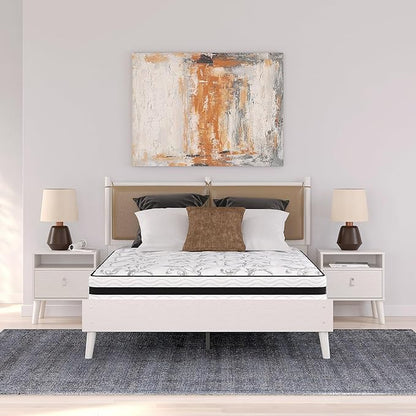 Signature Design by Ashley Full Size Chime 8 Inch Medium Firm Innerspring Mattress with Pressure Relief Quilt Foam, Fiberglass Free, Mattress In A Box