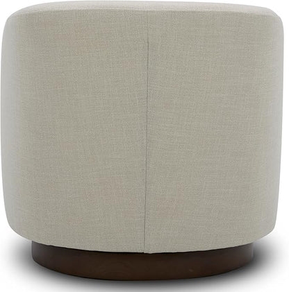 CHITA Swivel Accent Chair, FSC Certified Upholstered Fabric Barrel Chair for Living Room Set of 2, Fully Assembled, Linen
