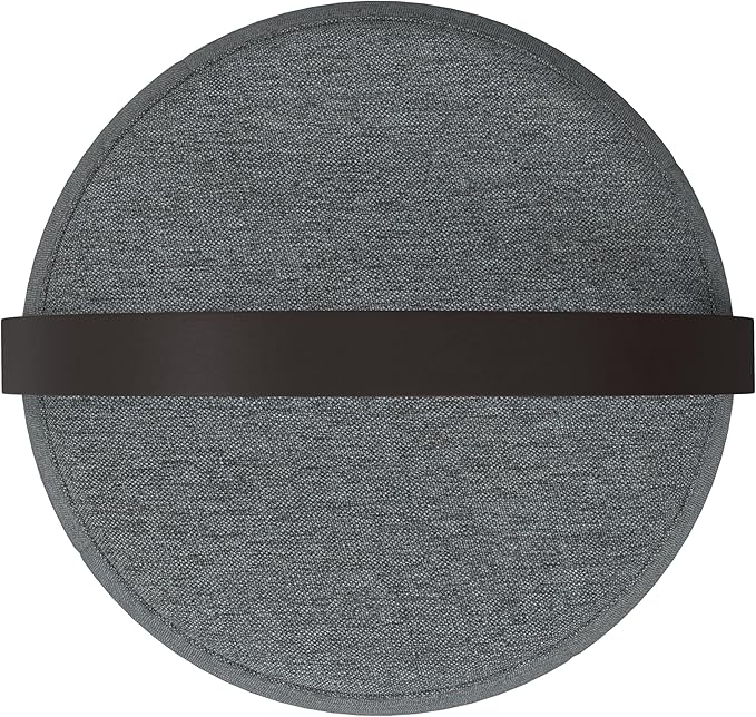 SIMPLIHOME Ramsay 16 inch Wide Contemporary Irregular Footstool in Grey Linen Look Fabric, Fully Assembled for the Living Room