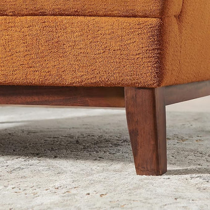 VANOMi Modern Accent Chairs, Terry Fabric Living Room Chairs with Cushion, Mid-Century Modern Comfy Reading Chair for Bedroom, Corner, Apartment, Orange