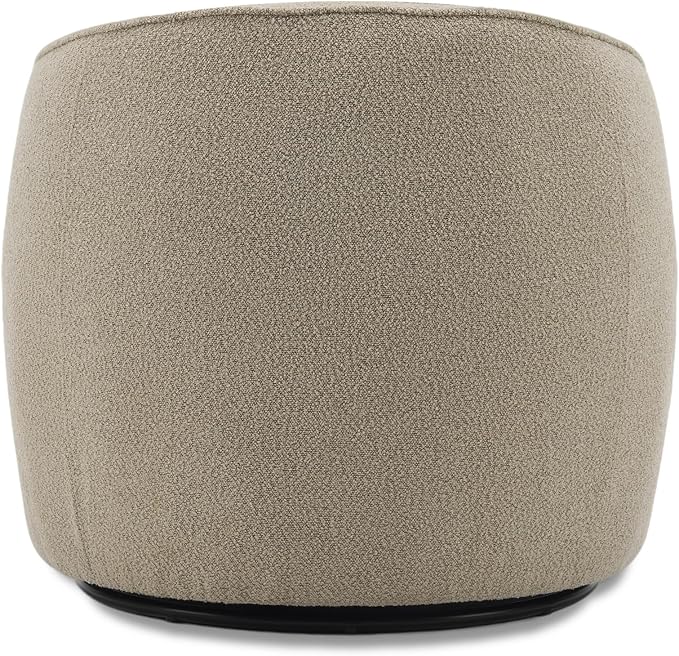 Swivel Accent Chair Set, Modern Upholstered Boucle Barrel Arm Chairs with Pillow for Living Room, 360 Degree Round Swivel Sherpa Armchair with Round Base for Bedroom Club (2, Light Brown)