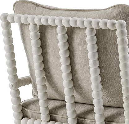 DUHOME Linen Fabric Spindle Accent Chair with Wood Frame,Spool Chairs with High Resilience Spring Cushion and Armrest Pads, Leisure Armchair for Living Room Bedroom Farmhouse Home Office Belcony
