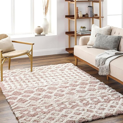 Livabliss Hapsburg Moroccan Shag Area Rug,6'7" x 9'6",Dusty Pink