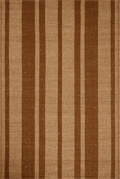 Loloi Leanne Ford Weatherstaff Collection WTS-04 Cinnamon/Natural 5'-0" x 7'-6" Area Rug Jute, Striped, Neutral, Living Room, Bedroom, Dining Room