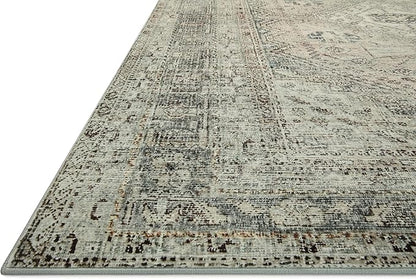 Loloi Magnolia Home by Joanna Gaines Sinclair Collection SIN-04 Natural/Sage 8'-6" x 11'-6", .25" Pile Height, Machine Washable, Area Rug