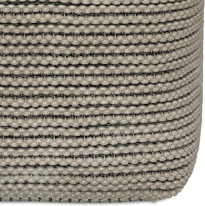 SIMPLIHOME Eastmont Boho Square Pouf in Cream Polystyrene Filling for the Living Room, Bedroom and Kids Room