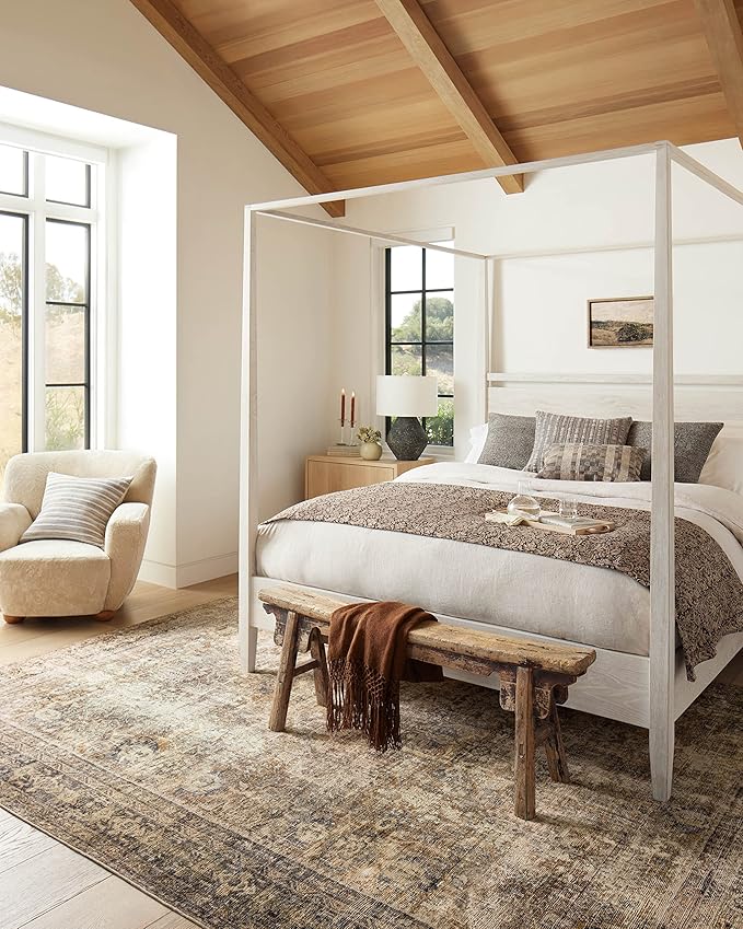 Loloi Amber Lewis Morgan Collection MOG-01 Sunset/Ink 3'-6" x 5'-6" 38" Thick Accent Rug feat. CloudPile, Neutral, Room Décor, Vintage Inspired, Livingroom, Bedroom, Dining Area
