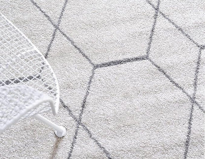 Unique Loom Trellis Frieze Collection Area Rug - Geometric (5' x 8' Oval, Ivory/ Gray)