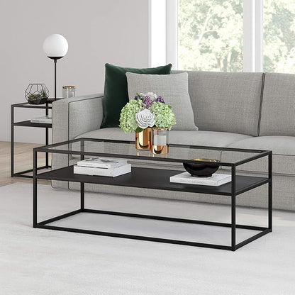 Henn&Hart Ada Coffee Table, 46" Wide, Black
