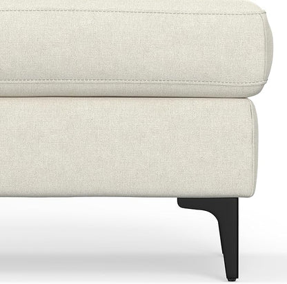 SIMPLIHOME Ava Large Rectangular Ottoman in 100% Recycled Polyester Tightly Woven Performance Fabric, Cream, 48-inches Wide, Multipurpose Table or Footrest Ottoman, Assembled, For Living Room