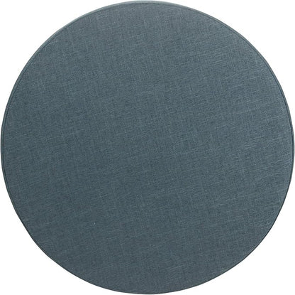 Homepop Home Decor | Upholstered Round Storage Ottoman | Ottoman with Storage for Living Room & Bedroom (Light Teal Linen)