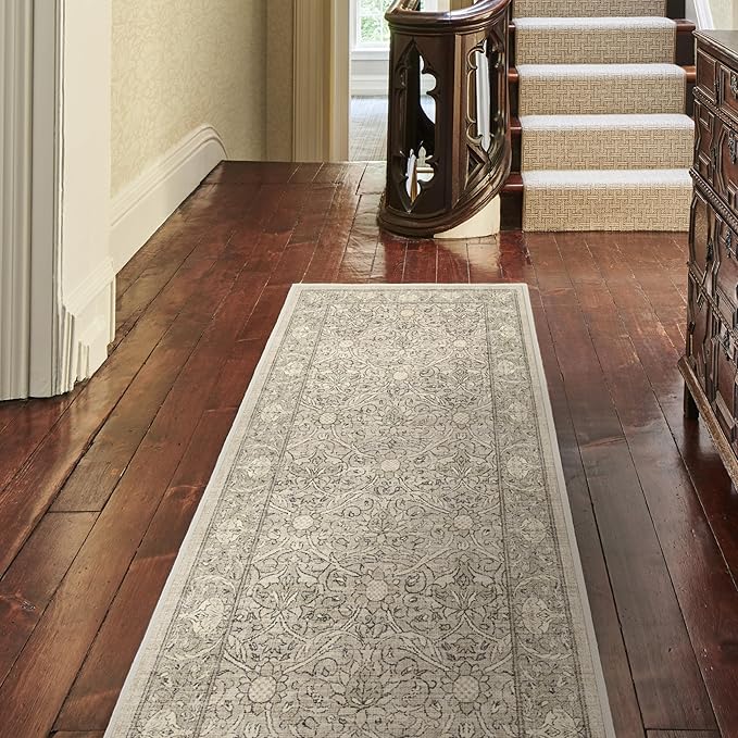 RUGGABLE x Morris & Co Washable Area Rug – Montreal Natural Stone 2x3, Stain-Resistant, Non-Slip – Small Machine Washable Rugs for Living Room, Bedroom, Hallway, Entryway & Bathroom–with Standard Pad