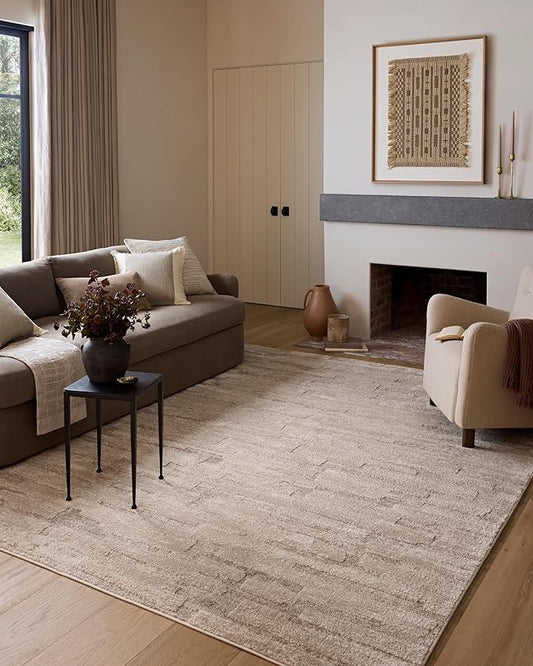 Loloi Amber Lewis Monty Collection MOT-04 Taupe/Beige 2'-7" x 8'-0", .50" Pile Height, Runner Rug