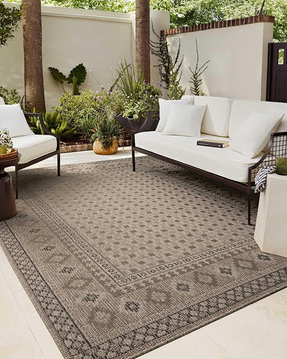 Loloi Chris Loves Julia Providence Collection PRC-07 Dove/Charcoal 9'-2" x 13', .12" Pile Height, Indoor/Outdoor Area Rug