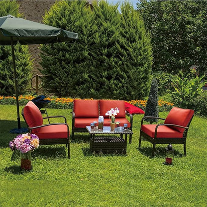 JMGBird Outdoor Chair Cushion Tufted Pillow, Deep Seat Outdoor Cushion Set 19"x19" Seat Cushions for Outdoor Furniture