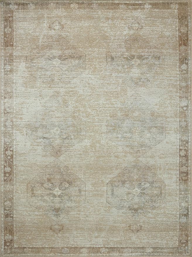 Loloi Amber Lewis Cambria Collection CBR-02 Mist/Natural 3'-6" x 5'-6" Accent Rug Jute, Neutral, Vintage Style, Antique Tone, Living, Bedroom, Dining, Carpet