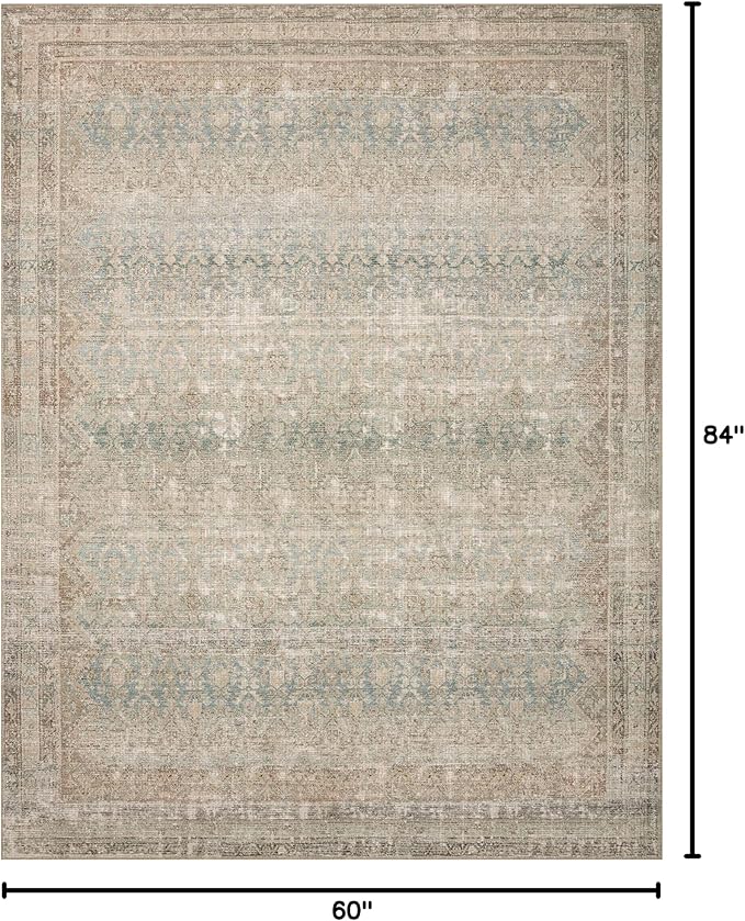 Loloi Angela Rose Aubrey Collection AUB-03 Jade/Natural 5'-0" x 7'-0", .19" Pile Height, Area Rug