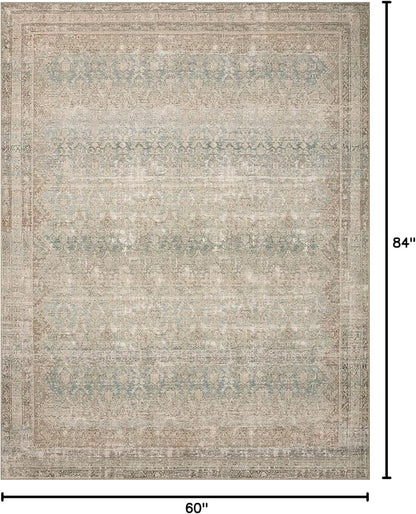 Loloi Angela Rose Aubrey Collection AUB-03 Jade/Natural 5'-0" x 7'-0", .19" Pile Height, Area Rug