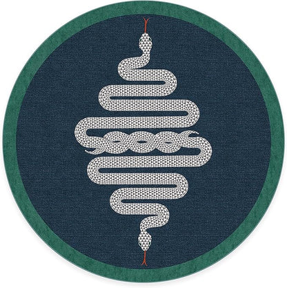 RUGGABLE x Jonathan Adler Machine Washable Modern Area Rug – Venom Sapphire 6 ft Round, Stain-Resistant, Non-Slip – Medium Rugs for Living Room, Bedroom, Hallway, Entryway & Office–with Cushioned Pad