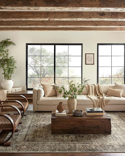 Loloi Magnolia Home by Joanna Gaines Sinclair Collection SIN-01 Pebble/Taupe 2'-0" x 5'-0", .25" Pile Height, Machine Washable, Accent Rug